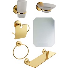 Tesitay Kiraz 5 Li Ayna Seti Gold Renk