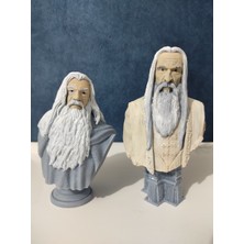 Saruman & Gandalf Büst Figür Seti – El Boyaması Premium Koleksiyon