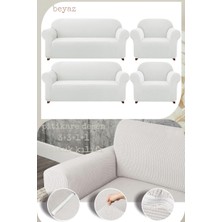 UY STYLE Likrali Koltuk Kılıfı ,esnekli Lastikli Koltuk Örtüsü Pitikare Desen 3+3+1+1takım