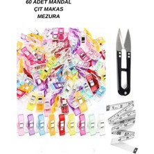 dm dikişmarket Kumaş Mandalı Kağıt Plastik Klips Tutucu Mandal 60 Adet Set