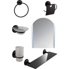 Tesitay Gül 5 Li Ayna Seti Siyah Renk