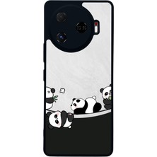 Scaleta Case Camon 30 Pro Uyumlu Panda Tasarımlı Glossy Mat Siyah Silikon Telefon Kılıfı
