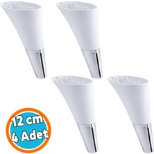 Nzb Mobilya Kanepe Yatak Sehpa Tv Ünitesi Baza Koltuk Ayağı Beyaz Renk 12 cm Ayak 4 Adet
