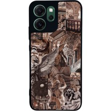 Scaleta Case Reno 14F Uyumlu Tarih Tasarımlı Glossy Mat Siyah Silikon Telefon Kılıfı