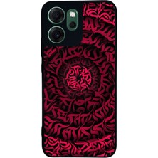 Scaleta Case Reno 14F Uyumlu Kaligrafi Tasarımlı Glossy Mat Siyah Silikon Telefon Kılıfı