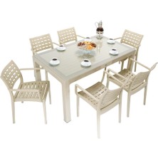 Norino Mandella Wood 90X150 Cafe Koltuk Camlı Masa Takımı Çölbeji