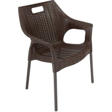 Norino Mandella Star Rattan Koltuk  (6 Adet) Kahverengi