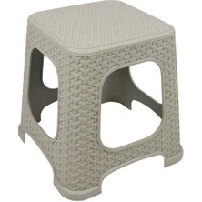 Norino Mandella Sağlam Plastik Star Rattan Küçük Tabure Çölbeji