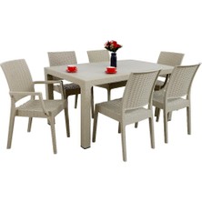 Norino Mandella Elit Rattan 90X150 2 Elit Koltuk 4 Elit Sandalye Masa Takımı Çölbeji