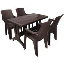 Norino Mandella Zeugma 70X120 4 Kişilik Nibras Koltuk Masa Takımı Kahverengi