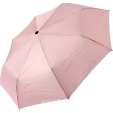 Normadia Pembe Beyaz Puantiyeli Rüzgar Dayanıklı Otomatik Şemsiye