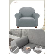 UY STYLE Likrali Tekli Koltuk Kılıfı ,esnekli Lastikli Koltuk Örtüsü Pitikare Desen Tek Kişilik