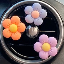 Özgürce Renkli 3'lü Araba Çiçek Klipsi Seti, Eğlenceli ve Şık Tasarım