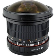 Samyang 8Mm F/3,5 UMC Balıkgözü Lens Canon EF, Nikon F ve Diğerleri İçin Uyumlu