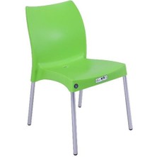 Norino Mandella Nil Sandalye (4 Adet) Alüminyum Ayaklı Yeşil