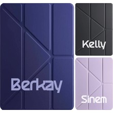 Senada iPad Pro 10.5 (7.nesil) Çipli Kılıf Isim Yazılı Uyku Modlu Kalem Bölmeli Standlı  -Atures