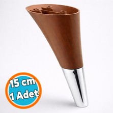 Nzb Mobilya Kanepe Sehpa Tv Ünitesi Baza Koltuk Ayağı Kahverengi Krom Renk 15 cm Ayakları