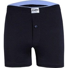 Yıldız 43 Erkek Rahat Bol Düğmeli %100 Pamuklu Düz Renk Havlu Bel Tekli Klasik Boxer