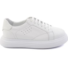 Bambi Beyaz Baskılı Hakiki Deri Erkek Sneaker E01811256003