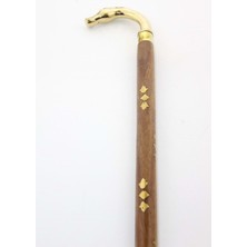 Normadia El Işçiliği Ahşap Saplı Pirinç At Büstü, Zarif ve Şık Tasarım