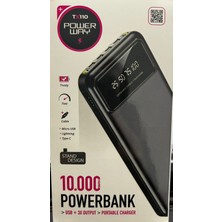 İnteknoloji TX110 10000 Mah Dijital Göstergeli Kendinden Kablolu Taşınabilir Şarj Cihazı Powerbank