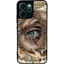 Scaleta Case Reno 14F Uyumlu Tablo Tasarımlı Glossy Mat Siyah Silikon Telefon Kılıfı