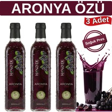 Hanzade Bitkisel Aronya Özü 500 ml x 3 Adet – Soğuk Pres, Yoğun Tat, Cam Şişe