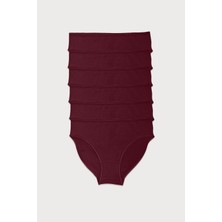 Malabadi Kadın Bordo 6 Lı Paket Modal Dar Kalıp Ara Bel Slip Külot 187