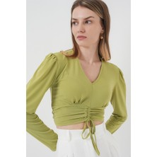 Queene Dreams 936 Sandy Crop Bluz - E.yeşil