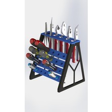 3D Printer Sepeti 22’li Tornavida Organizer Standı – Pense ve Cımbız Askılı Masaüstü El Aleti Rafı