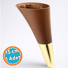 Nzb Mobilya Kanepe Sehpa Tv Ünitesi Baza Koltuk Ayağı Kahverengi Gold Renk 15 cm Ayakları