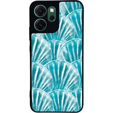 Scaleta Case Reno 14F Uyumlu Deniz Kabuğu Tasarımlı Glossy Mat Siyah Silikon Telefon Kılıfı