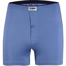 Yıldız 43 Erkek Rahat Bol Düğmeli %100 Pamuklu Düz Renk Havlu Bel Tekli Klasik Boxer