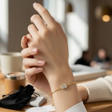 Zarif Taş Detaylı Kadın Bileklik – Ayarlanabilir Şık Bilek Takısı