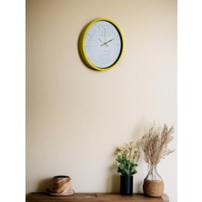 Tedaks 36 cm Sarı Dekoratif Duvar Saati