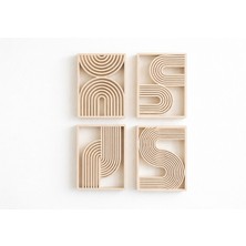 Geometrik Tablo Seti - 4'lü Modern Duvar Dekoru