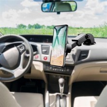 Özgürce 360° Dönen Vantuzlu Uzun Teleskopik Araç Telefon Tutucu