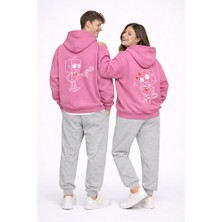 Nevermind Robot Baskılı Sevgili Kombini Oversize Hoodie Seti Kadın Erkek Unisex