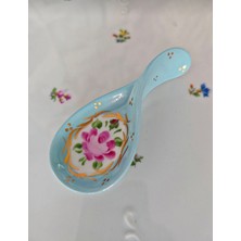 Manushum El Boyama Porselen Kaşık Lokumluk-Bebe Mavi 1 Adet