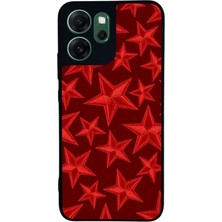 Scaleta Case Reno 14F Uyumlu Yıldız Tasarımlı Glossy Mat Siyah Silikon Telefon Kılıfı