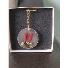 Miina Aksesuar Epoksi Isminize Özel Harf  Anahtarlık