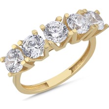 Zeya Kuyumculuk 14 Ayar Altın Beştaş Yüzük