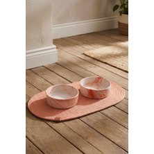 Pawicci 2li Paspaslı Seramik Mama ve Su Kabı- Turuncu