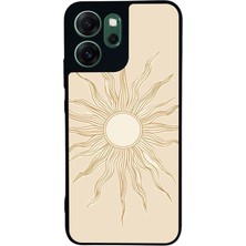 Scaleta Case Reno 14F Uyumlu Güneş Tasarımlı Glossy Mat Siyah Silikon Telefon Kılıfı
