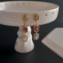 Betül Çekiç Vip Özel Seri Taşlı Sallantılı Abiye Kadın Küpe