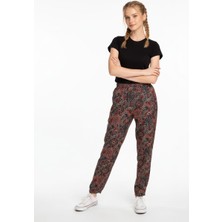 Kadın Bol Paça Beli Lastikli Özel Dikim Renkli Pantolon