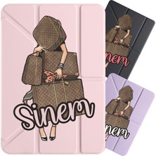 Senada iPad Air 13" (2024) MV2C3TU/A Kılıf Isim Yazılı Uyku Modlu Kalem Bölmeli Standlı -Zengin Kız