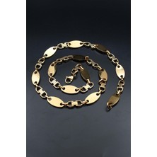 Prestige Gemici Model Paslanmaz Çelik Kolye Zincir Altın Kaplama 10MM 902600