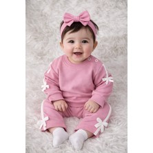 Lino Baby Fiyonk Detaylı %100 Pamuk Tam Kalıp Kız Bebek Takım