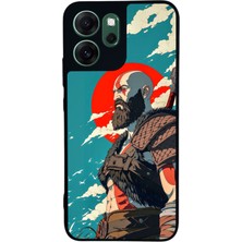 Scaleta Case Reno 14F Uyumlu God Of War Kratos Tasarımlı Glossy Mat Siyah Silikon Telefon Kılıfı